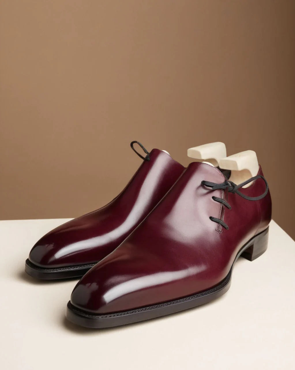 Black Leather Camria Whole Cut Oxfords - Formal Shoes