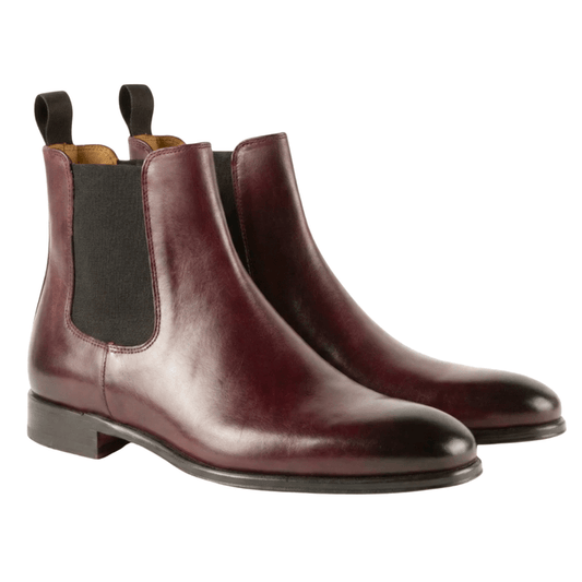Premium brown leather Chelsea boots for men with elastic side panels and sleek formal design