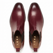 Burgundy Leather Chelsea Boots for Men