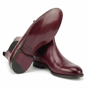 Burgundy Leather Chelsea Boots for Men