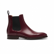 Burgundy Leather Chelsea Boots for Men