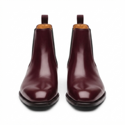 Burgundy Leather Chelsea Boots for Men