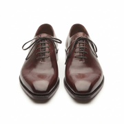 Burgundy Leather Oxford Shoes for Men