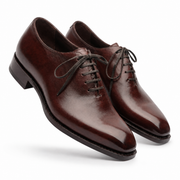 Burgundy Leather Oxford Shoes for Men