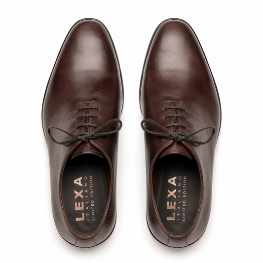 Burgundy Leather Oxford Shoes for Men