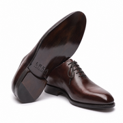 Burgundy Leather Oxford Shoes for Men