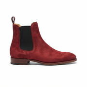 Burgundy Suede Slip-On Chelsea Boots for Men | LexaItaliano