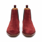 Burgundy Suede Slip-On Chelsea Boots for Men | LexaItaliano