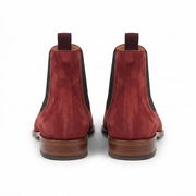 Burgundy Suede Slip-On Chelsea Boots for Men | LexaItaliano