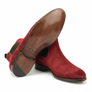 Burgundy Suede Slip-On Chelsea Boots for Men | LexaItaliano