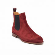 Burgundy Suede Slip-On Chelsea Boots for Men | LexaItaliano