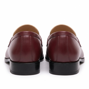 Burgundy & Cream Leather Penny Loafers