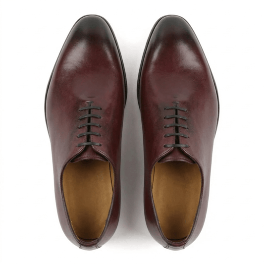 Burgundy Wholecut Oxford Shoes for Men – Premium Leather