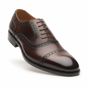 Brown leather Oxford shoes for men side view