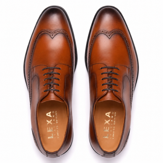 Burnished Tan Derby Leather Shoes