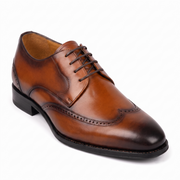 Brown leather Oxford shoe side view