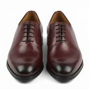 Front view of brown leather Oxford shoes for men