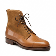 Captoe Work Boots in Tan Vegano & Tobacco Suede for Men