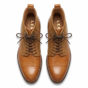 Captoe Work Boots in Tan Vegano & Tobacco Suede for Men