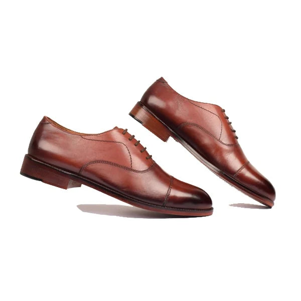 Captoe Classic Lace up Pure Italian Leather Shoes