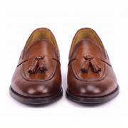 Cognac Leather Tassel Loafers