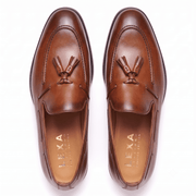 Cognac Leather Tassel Loafers
