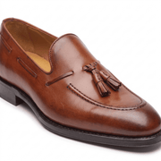 Cognac Leather Tassel Loafers