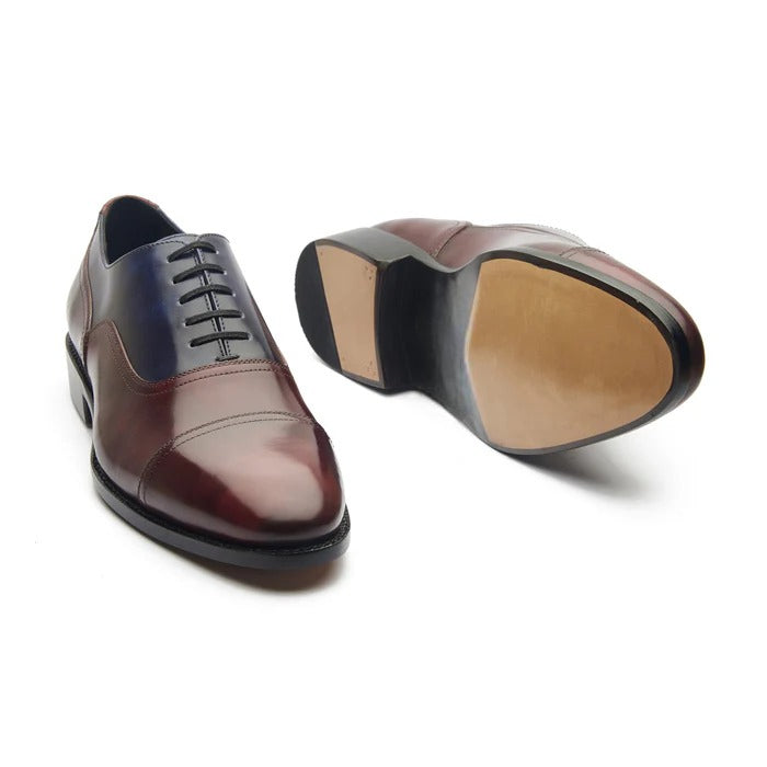 Contemporary Balmoral - Navy & Burgundy Museum Calf | Hand Welted