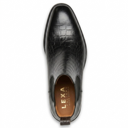 Croc Print Leather & Suede Seville Slip On Chelsea Boots in different color