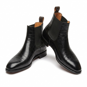 Croc Print Leather & Suede Seville Slip On Chelsea Boots in different color