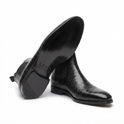 Croc Print Leather & Suede Seville Slip On Chelsea Boots in different color