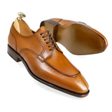 Tan Apron Toe Derby Shoes for Men | Premium Leather