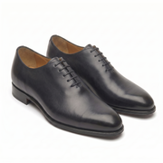 Black leather Oxford shoes for men, handcrafted formal dress shoes