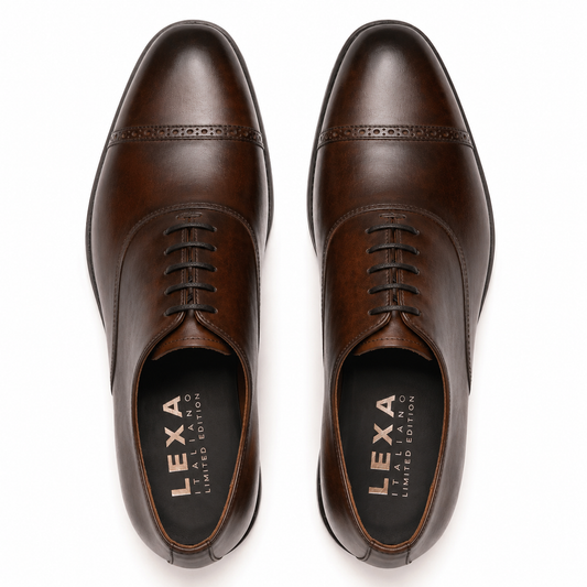 Dark Brown Cap Toe Oxford Shoes – Premium Leather