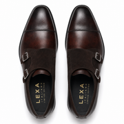 Dark Brown Double Monk Strap Leather Shoes