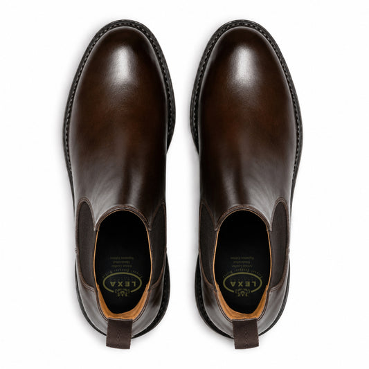 Dark Brown Leather Chelsea Boots for Men