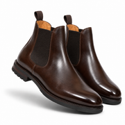 Dark Brown Leather Chelsea Boots for Men
