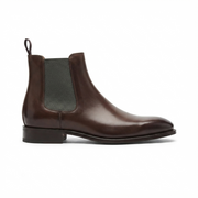 Dark Brown Leather Fenland Slip-On Chelsea Boots