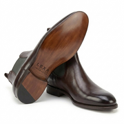 Dark Brown Leather Fenland Slip-On Chelsea Boots