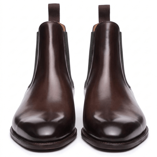 Dark Brown Leather Fenland Slip-On Chelsea Boots