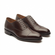 Premium dark brown leather Derby shoes for men