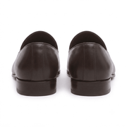 Dark Brown Leather Tassel Loafers for Men
