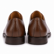 Dark Brown Pebble Leather Derby Shoes for Men