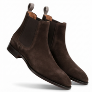 Dark Brown Suede Chelsea Boots for Men