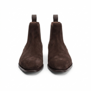 Dark Brown Suede Chelsea Boots for Men