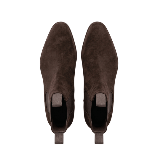 Dark Brown Suede Chelsea Boots for Men