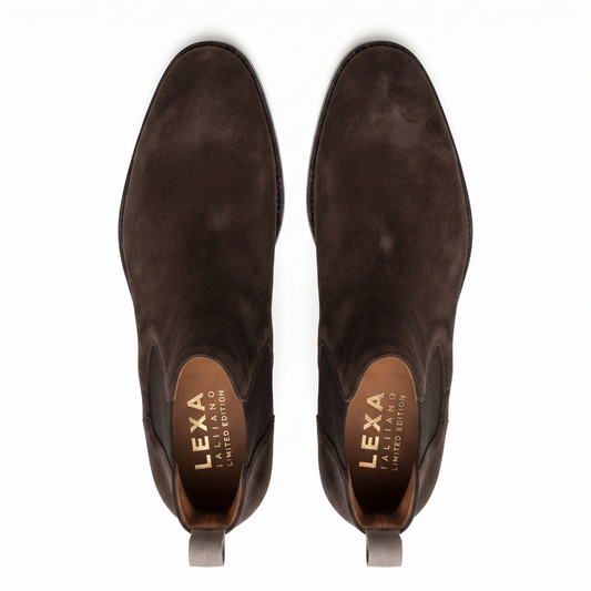 Dark Brown Suede Chelsea Boots for Men