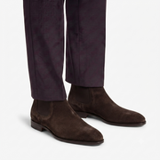 Dark Brown Suede Chelsea Boots for Men
