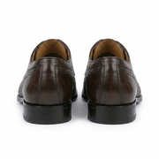 Dark Brown Woven Derby Shoes for Men
