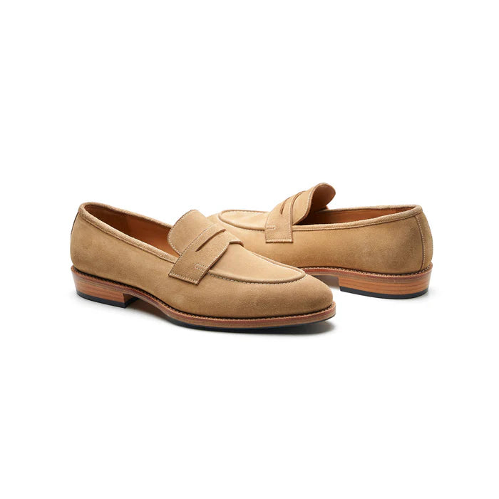 Denver Penny Loafer - Castorino Suede Cashew Hand Welted